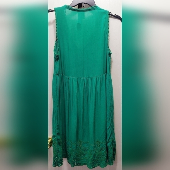 Knox Rose Green Summer Dress Size M V-Neck Knee Length - Picture 2 of 10